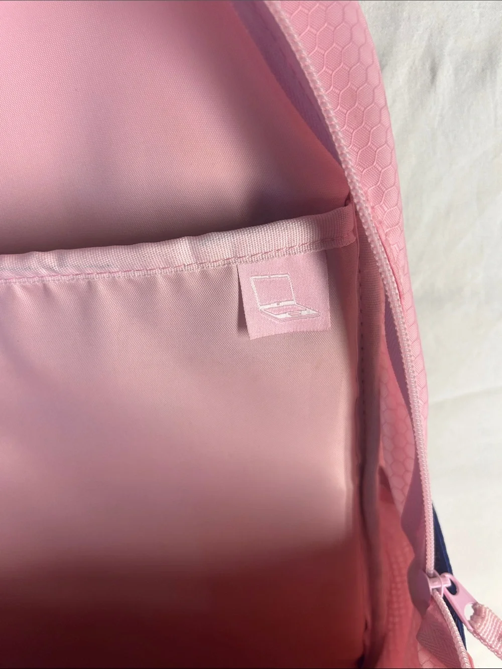 Reebok Pink Backpack with Purple Logo Accents